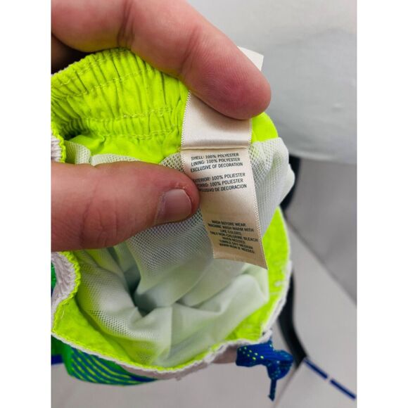 Oshkosh B’Gosh Boy’s Swim Short's Blue and Green Infant Size 24 Month's - Picture 5 of 5